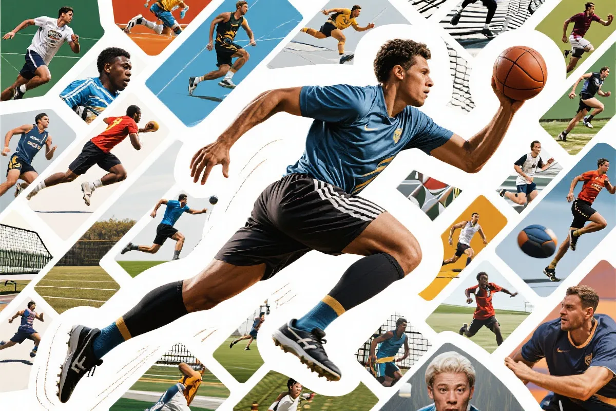 体育拼贴：足球与篮球的高燃瞬间