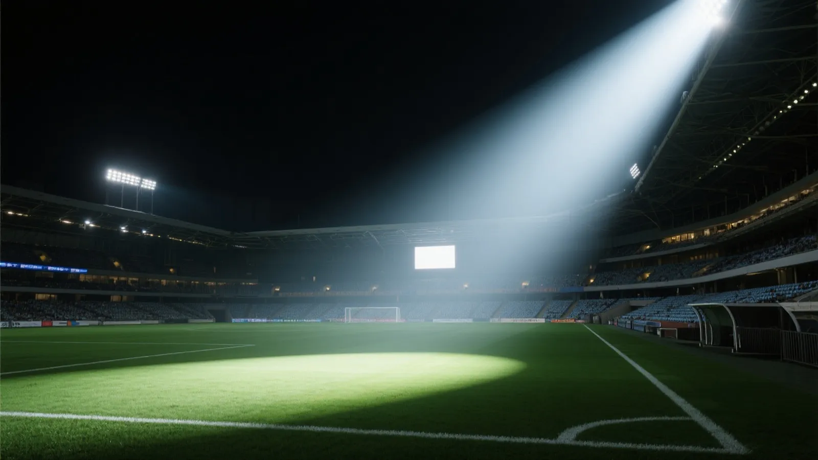 体育场夜景与灯光